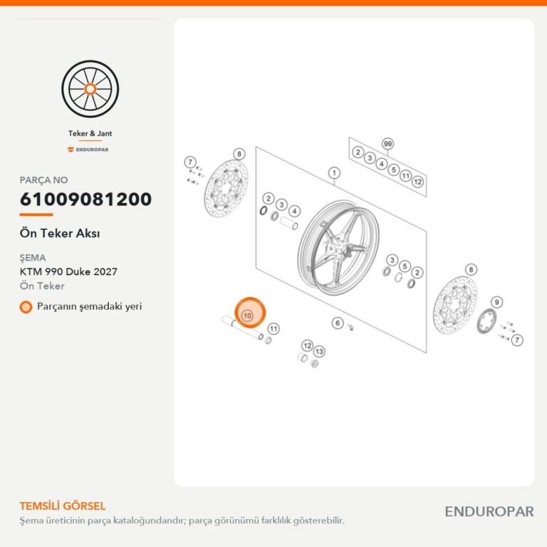 Ön Teker Aksı 61009081200 parça şeması