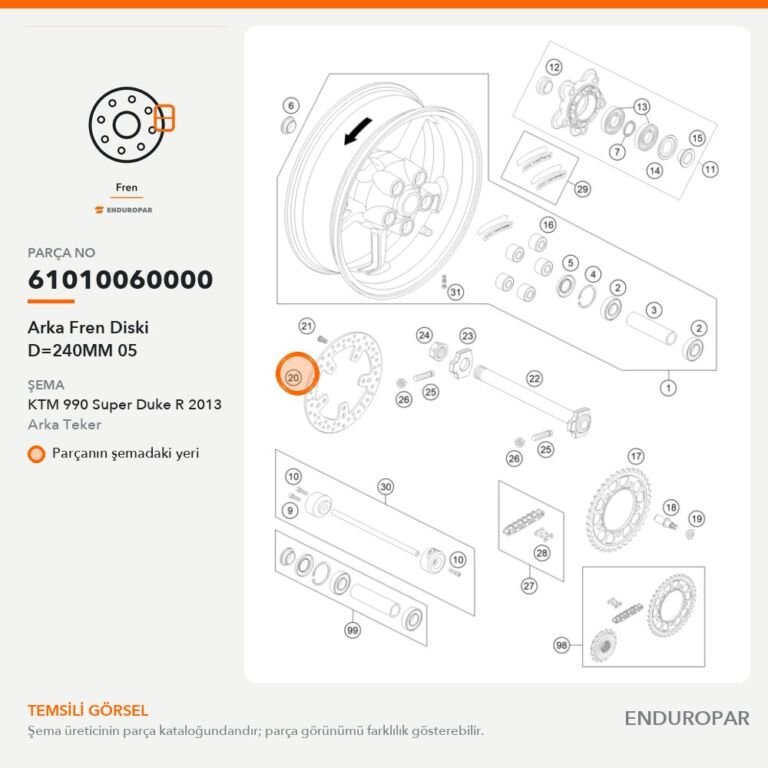 Arka Fren Diski D=240MM 05 61010060000 parça şeması