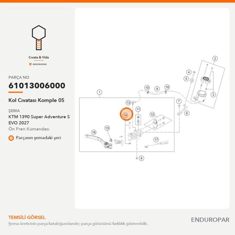 Kol Cıvatası Komple 05 61013006000 parça şeması
