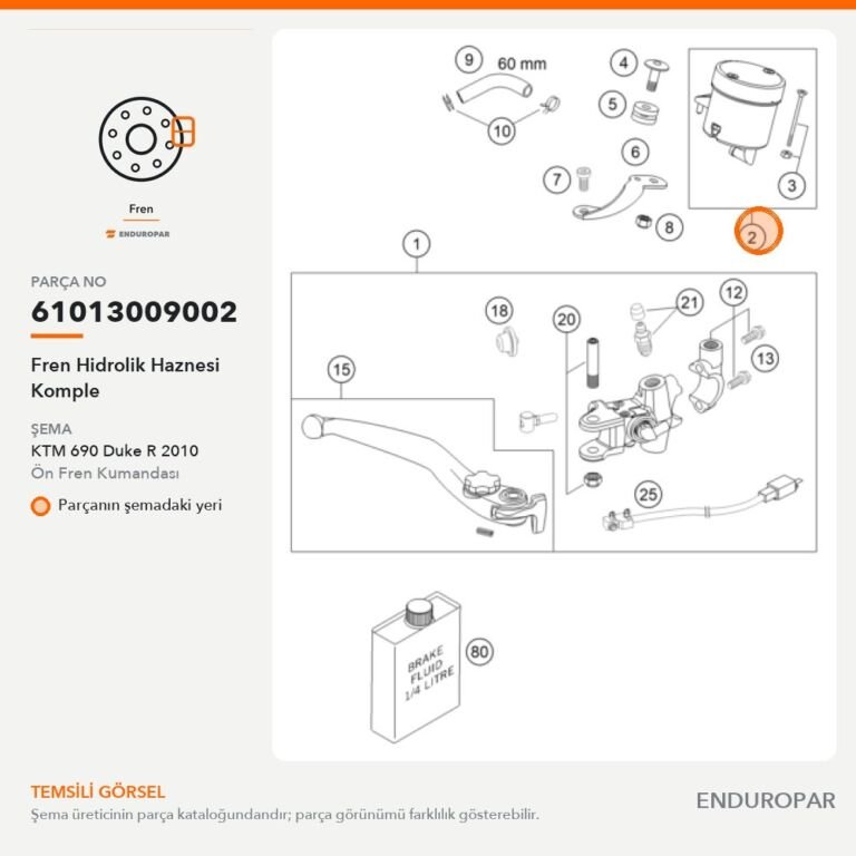 Fren Hidrolik Haznesi Komple 61013009002 parça şeması