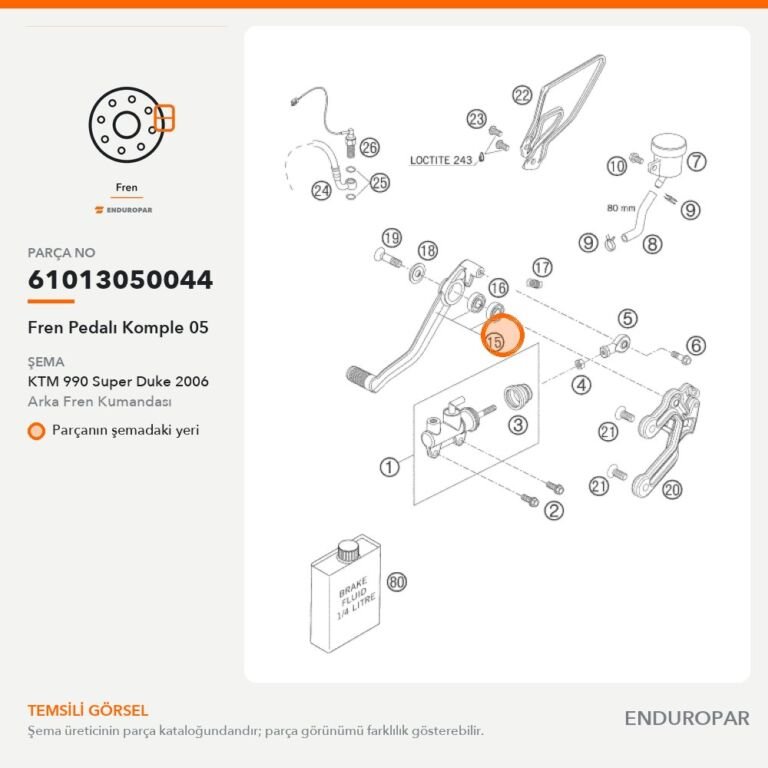 Fren Pedalı Komple 05 61013050044 parça şeması