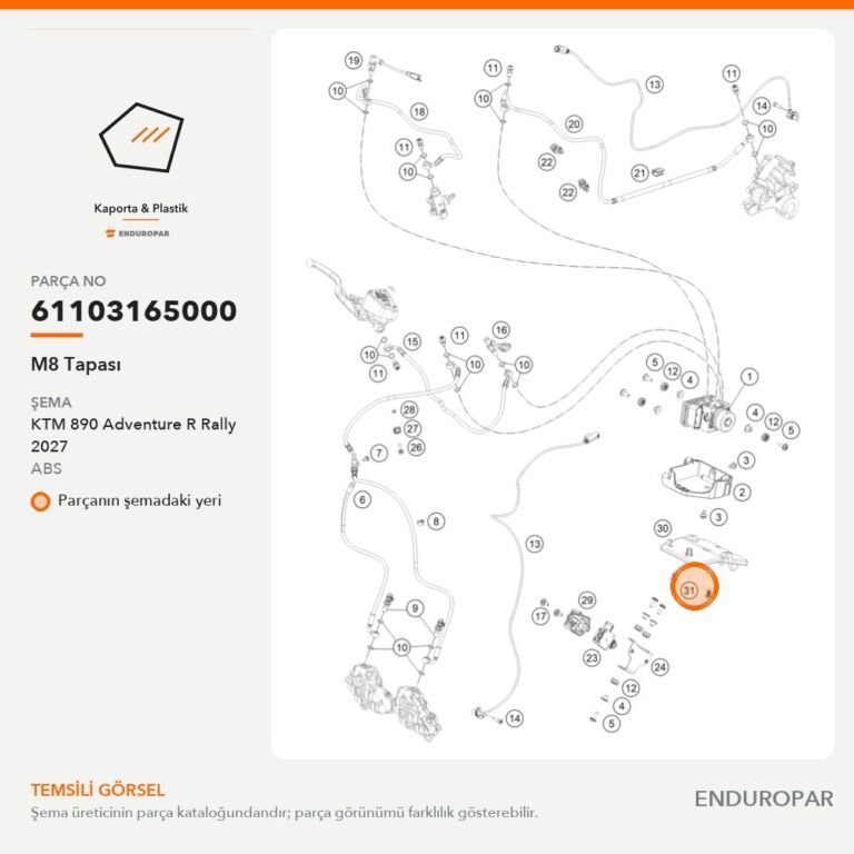 M8 Tapası 61103165000 parça şeması