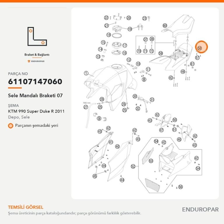 Sele Mandalı Braketi 07 61107147060 parça şeması