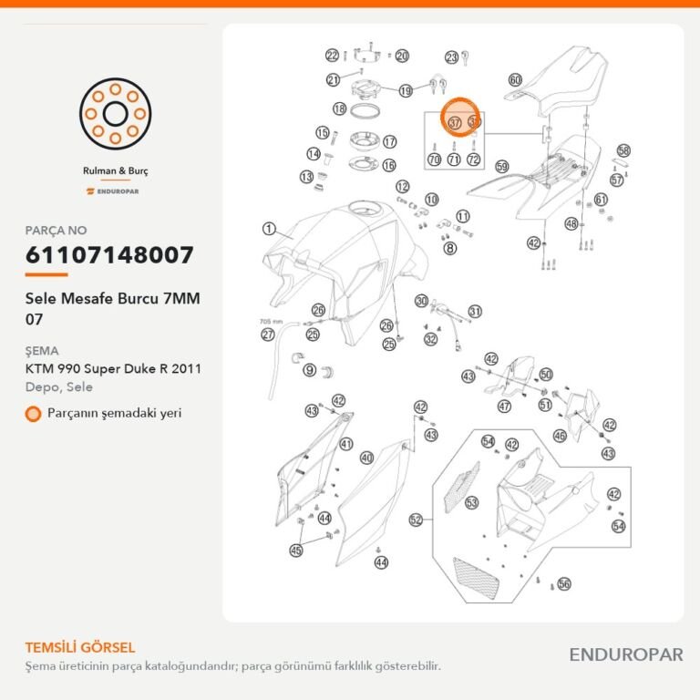 Sele Mesafe Burcu 7MM 07 61107148007 parça şeması