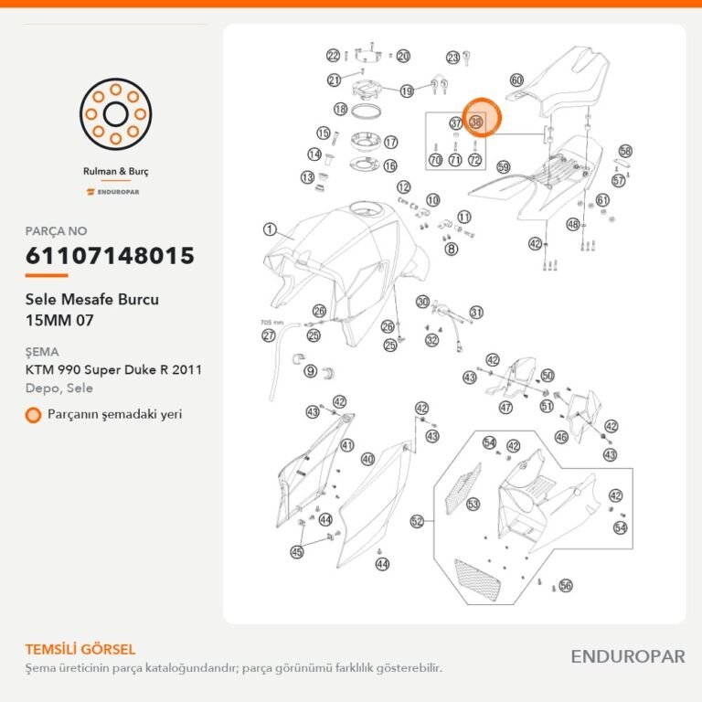 Sele Mesafe Burcu 15MM 07 61107148015 parça şeması