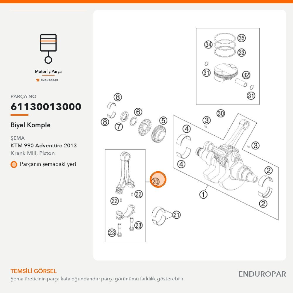 Biyel Komple 61130013000 parça şeması
