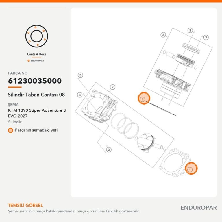Silindir Taban Contası 08 61230035000 parça şeması