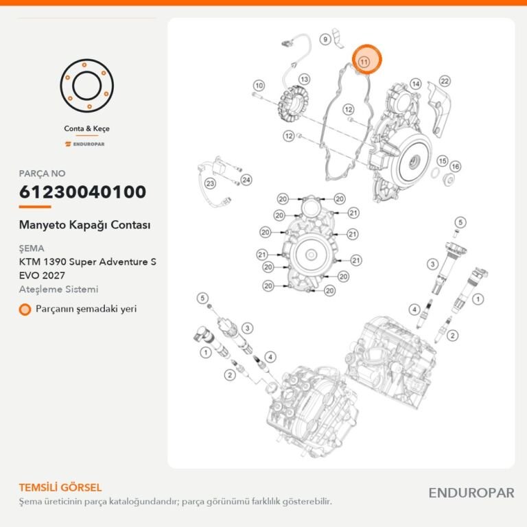 Manyeto Kapağı Contası 61230040100 parça şeması