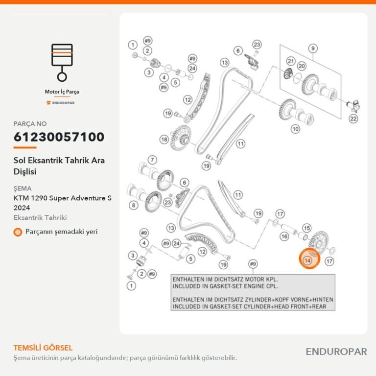 Sol Eksantrik Tahrik Ara Dişlisi 61230057100 parça şeması
