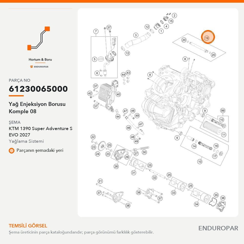 Yağ Enjeksiyon Borusu Komple 08 61230065000 parça şeması