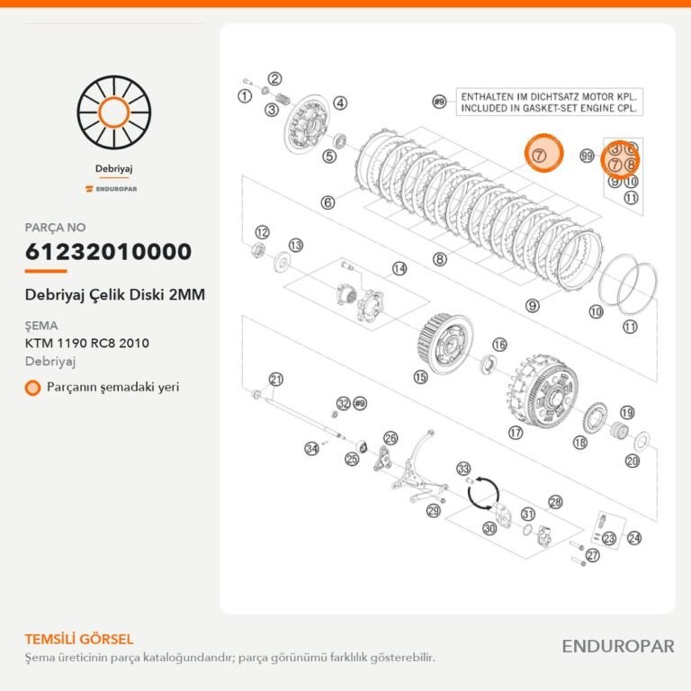 Debriyaj Çelik Diski 2MM 61232010000 parça şeması