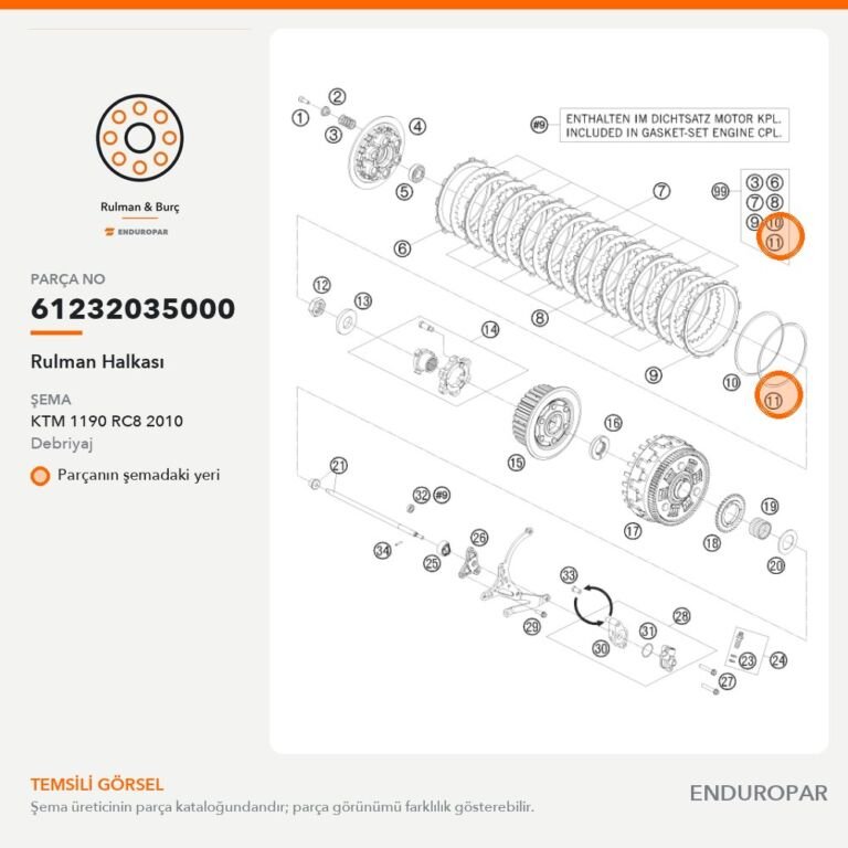 Rulman Halkası 61232035000 parça şeması