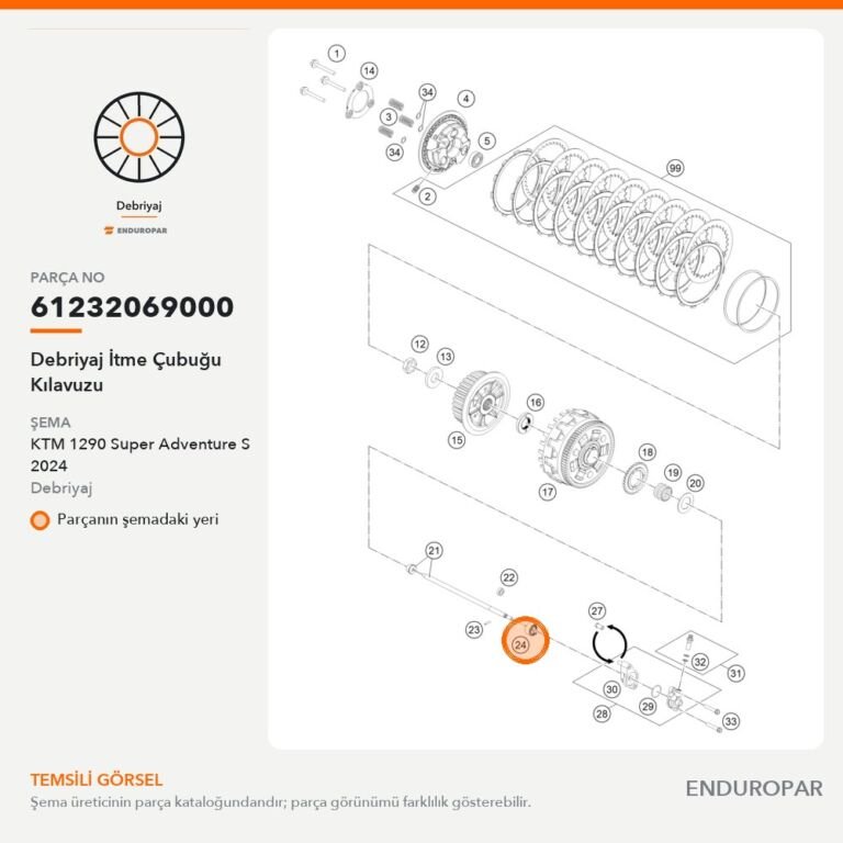 Debriyaj İtme Çubuğu Kılavuzu 61232069000 parça şeması