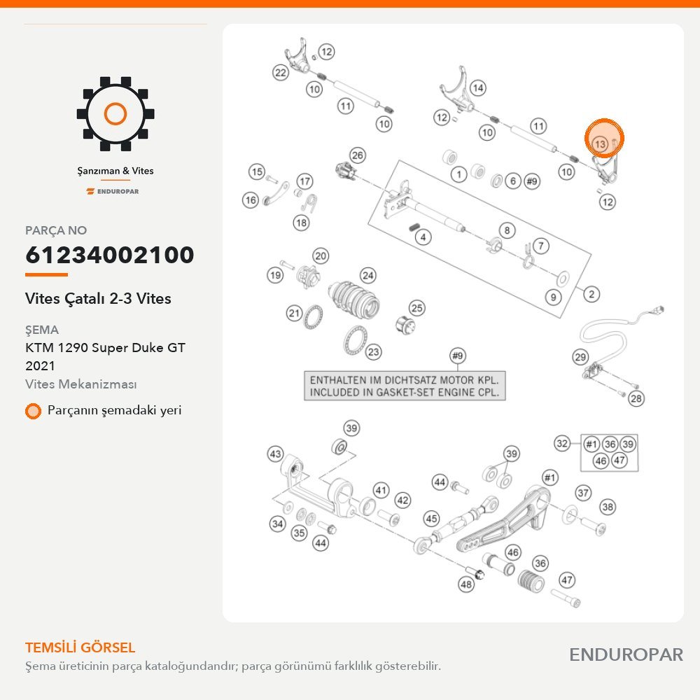 Vites Çatalı 2-3 Vites 61234002100 parça şeması