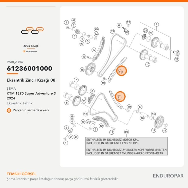 Eksantrik Zincir Kızağı 08 61236001000 parça şeması