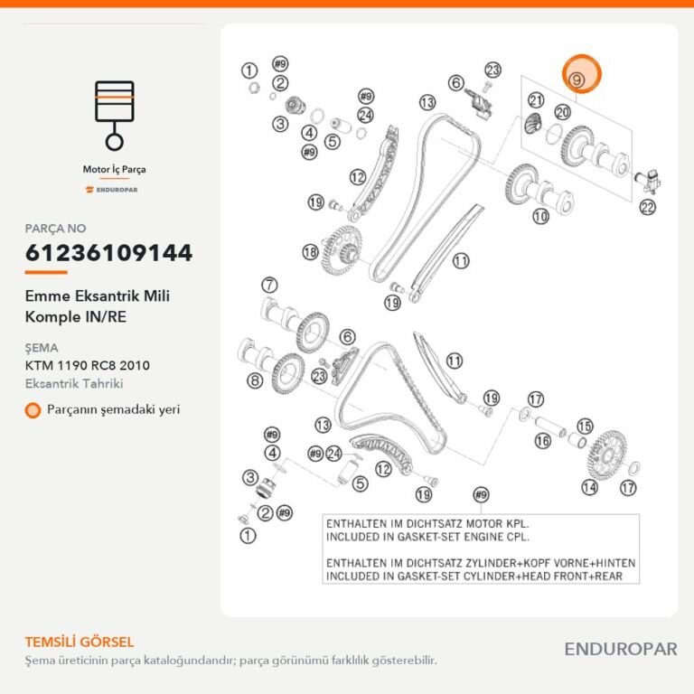 Emme Eksantrik Mili Komple IN/RE 61236109144 parça şeması