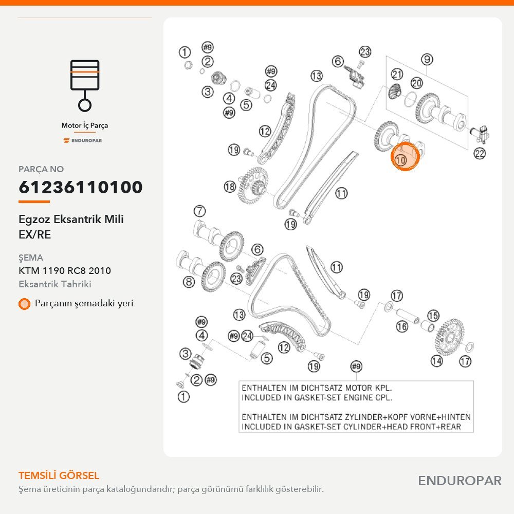 Egzoz Eksantrik Mili EX/RE 61236110100 parça şeması