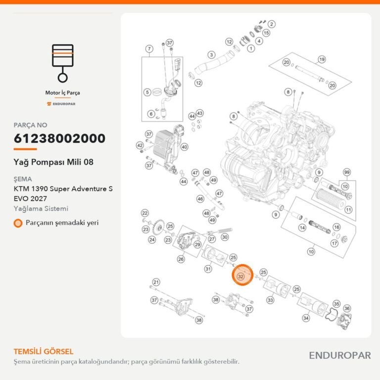 Yağ Pompası Mili 08 61238002000 parça şeması