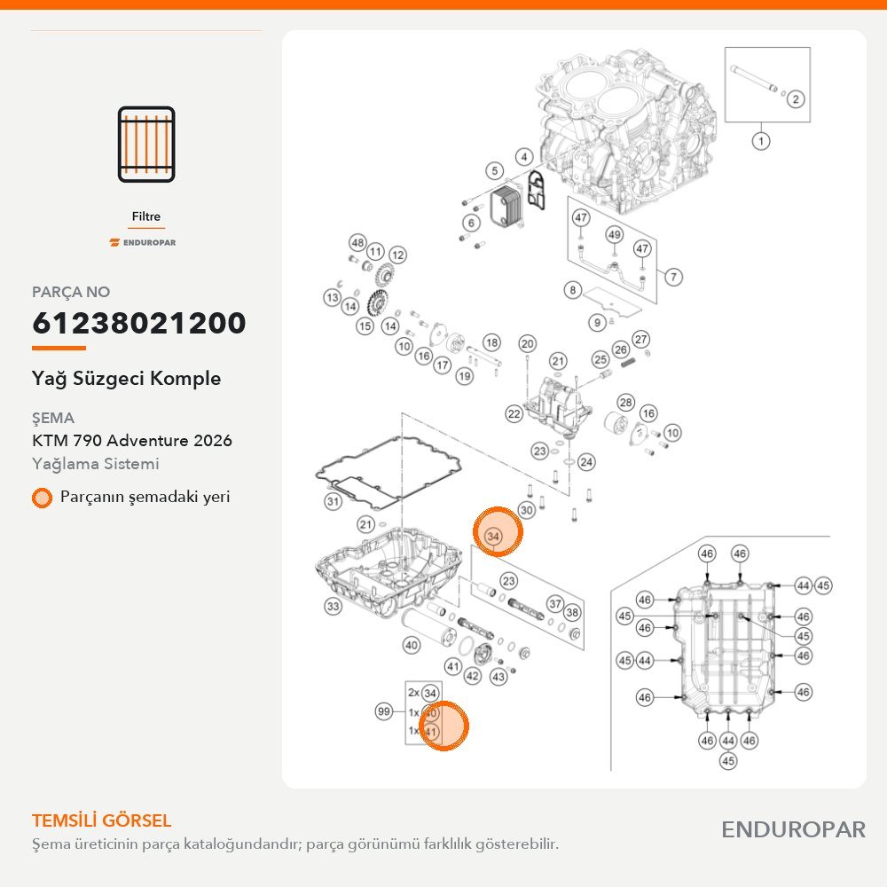 Yağ Süzgeci Komple 61238021200 parça şeması