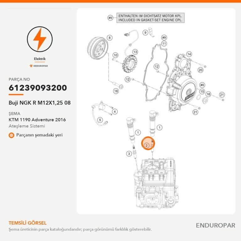 Buji NGK R M12X1,25 08 61239093200 parça şeması