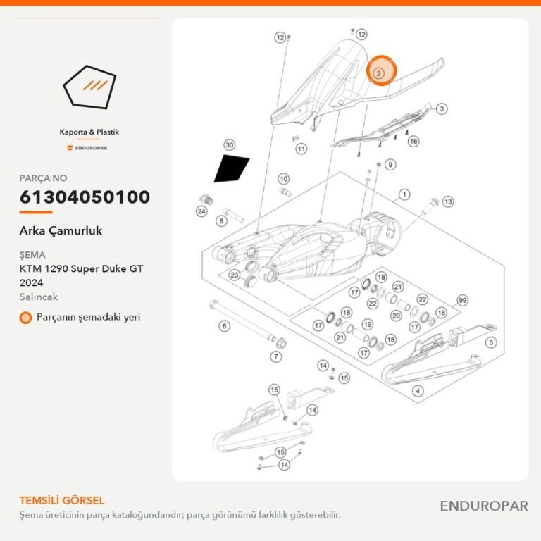 Arka Çamurluk 61304050100 parça şeması