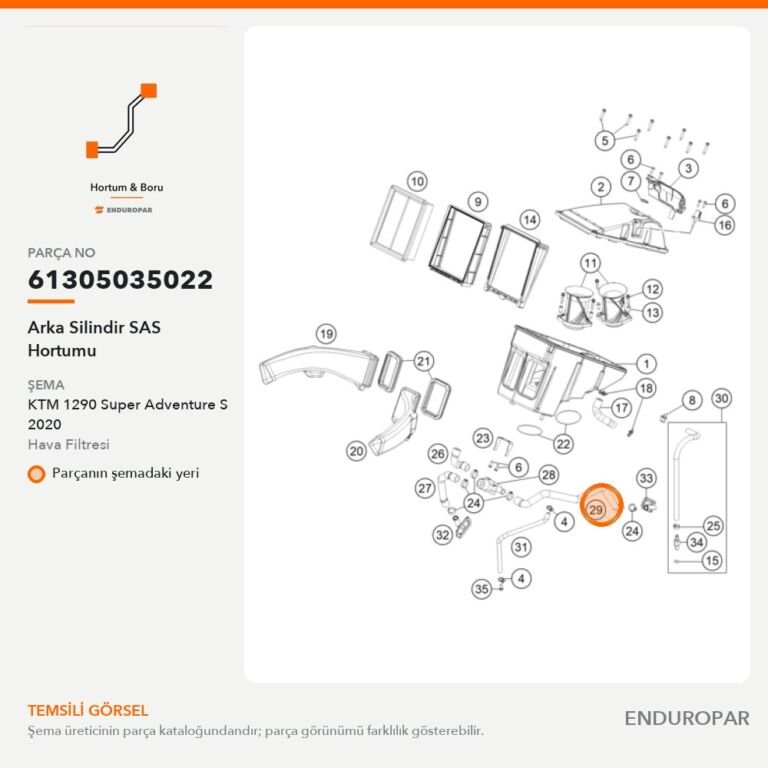 Arka Silindir SAS Hortumu 61305035022 parça şeması