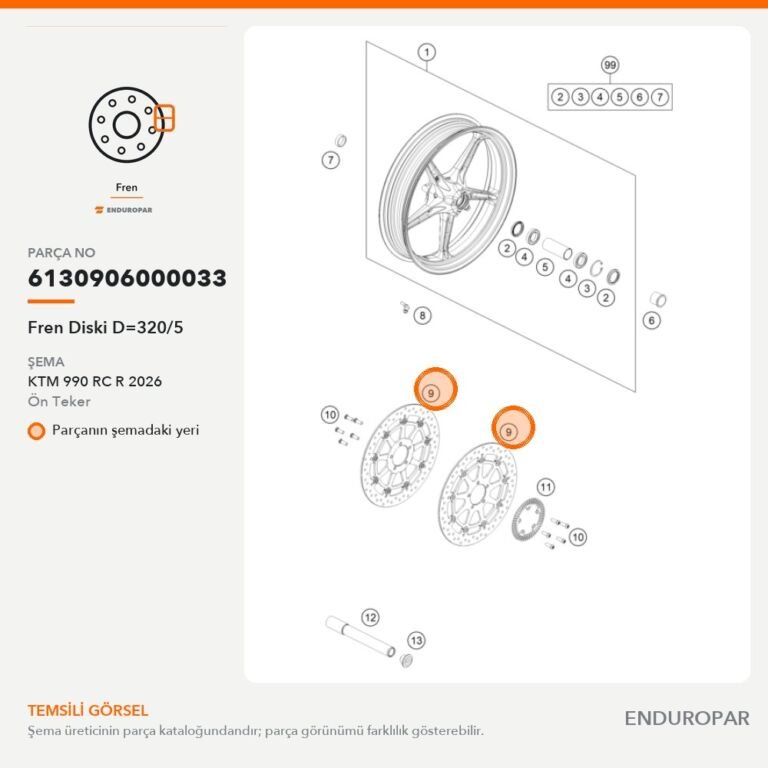 Fren Diski D=320/5 6130906000033 parça şeması