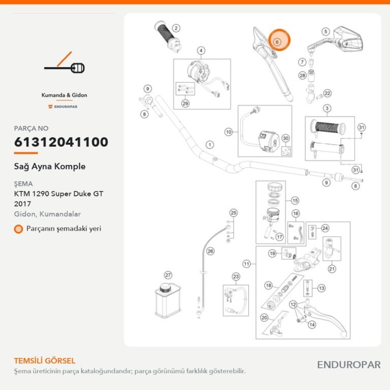 Sağ Ayna Komple 61312041100 parça şeması