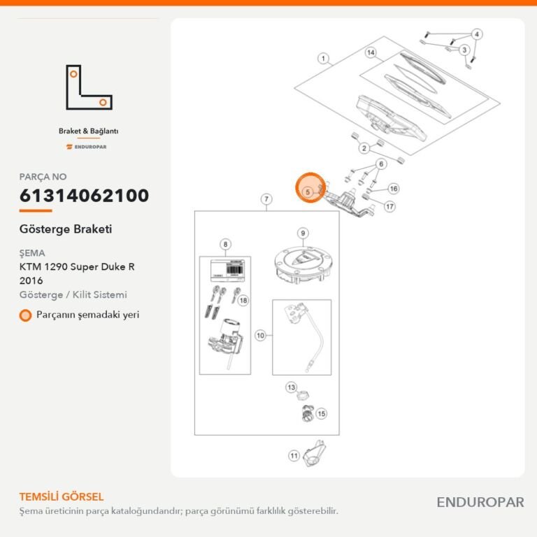 Gösterge Braketi 61314062100 parça şeması