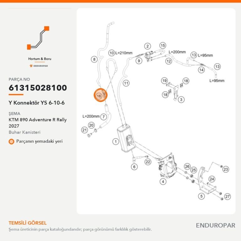Y Konnektör YS 6-10-6 61315028100 parça şeması