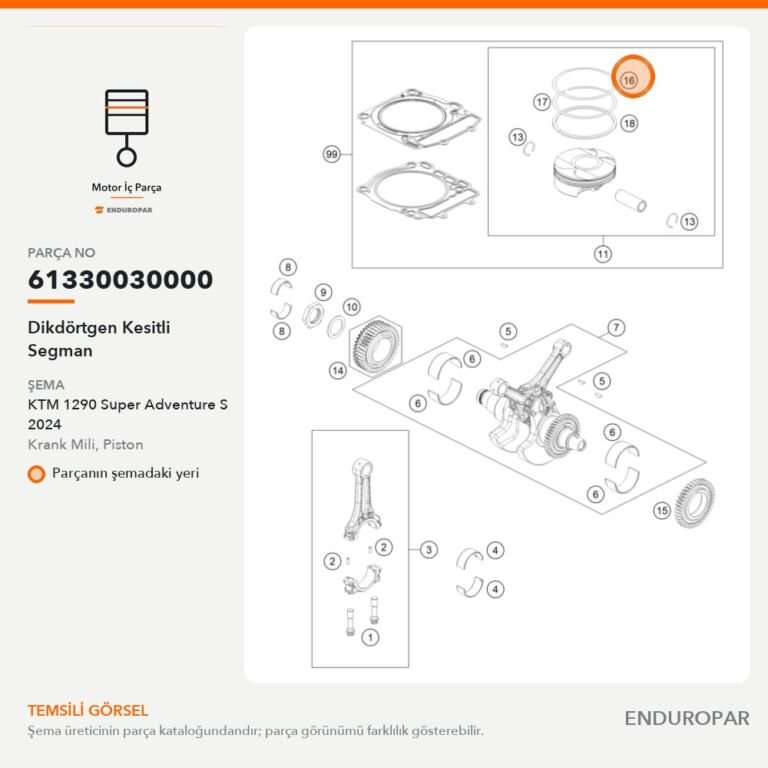 Dikdörtgen Kesitli Segman 61330030000 parça şeması