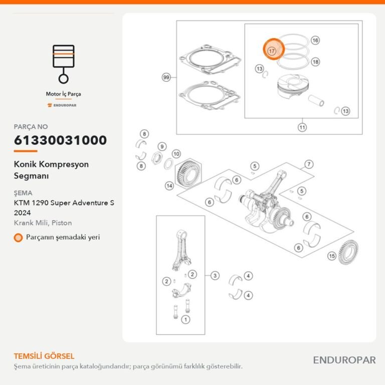 Konik Kompresyon Segmanı 61330031000 parça şeması