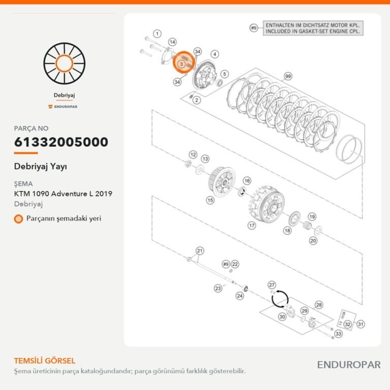 Debriyaj Yayı 61332005000 parça şeması