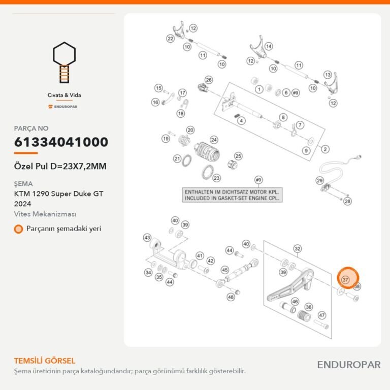 Özel Pul D=23X7,2MM 61334041000 parça şeması