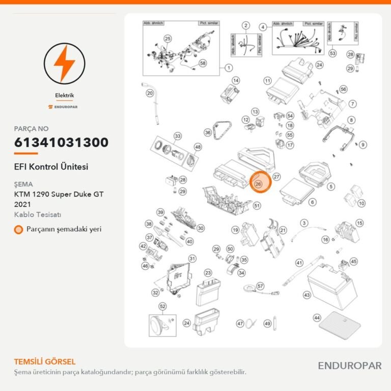 EFI Kontrol Ünitesi 61341031300 parça şeması