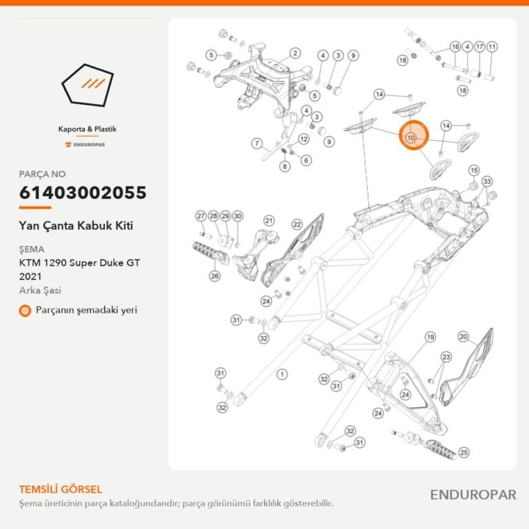 Yan Çanta Kabuk Kiti 61403002055 parça şeması