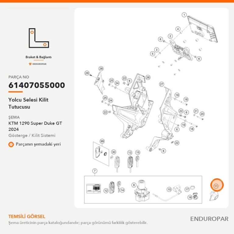 Yolcu Selesi Kilit Tutucusu 61407055000 parça şeması