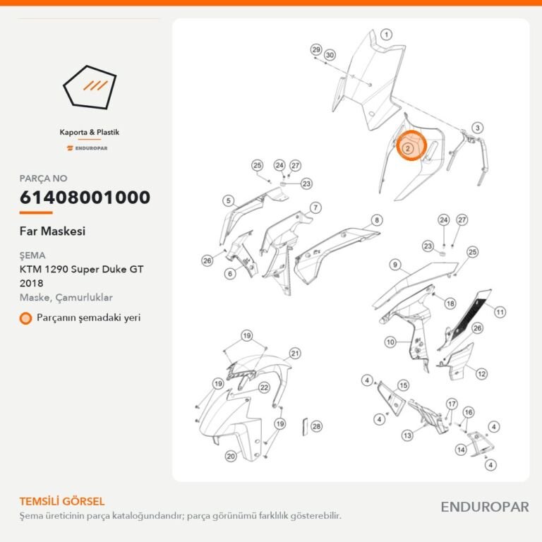 Far Maskesi 61408001000 parça şeması