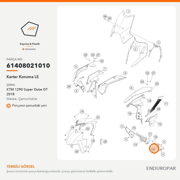Karter Koruma LE 61408021010 parça şeması