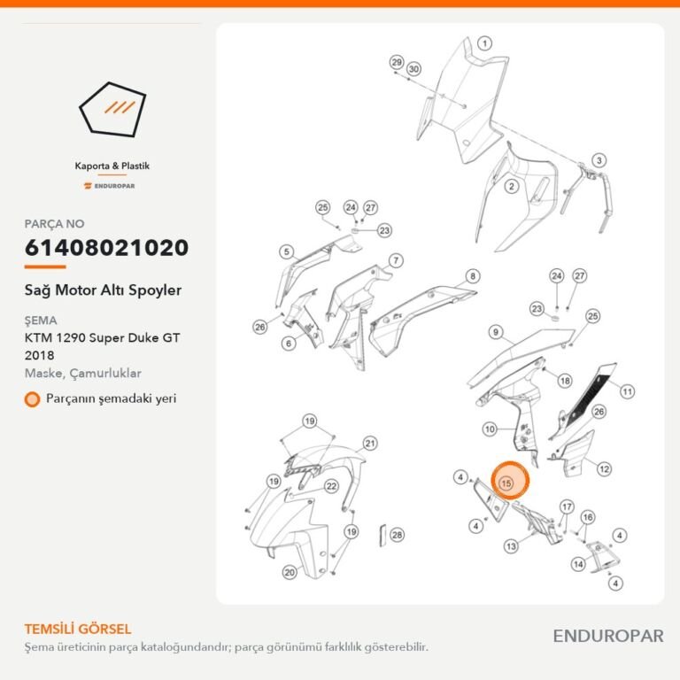 Sağ Motor Altı Spoyler 61408021020 parça şeması