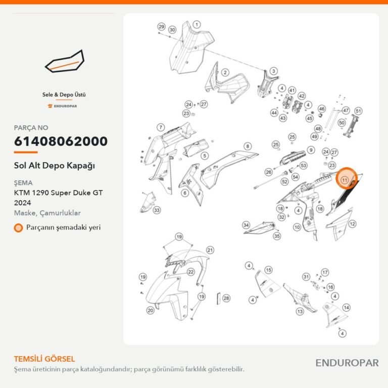 Sol Alt Depo Kapağı 61408062000 parça şeması