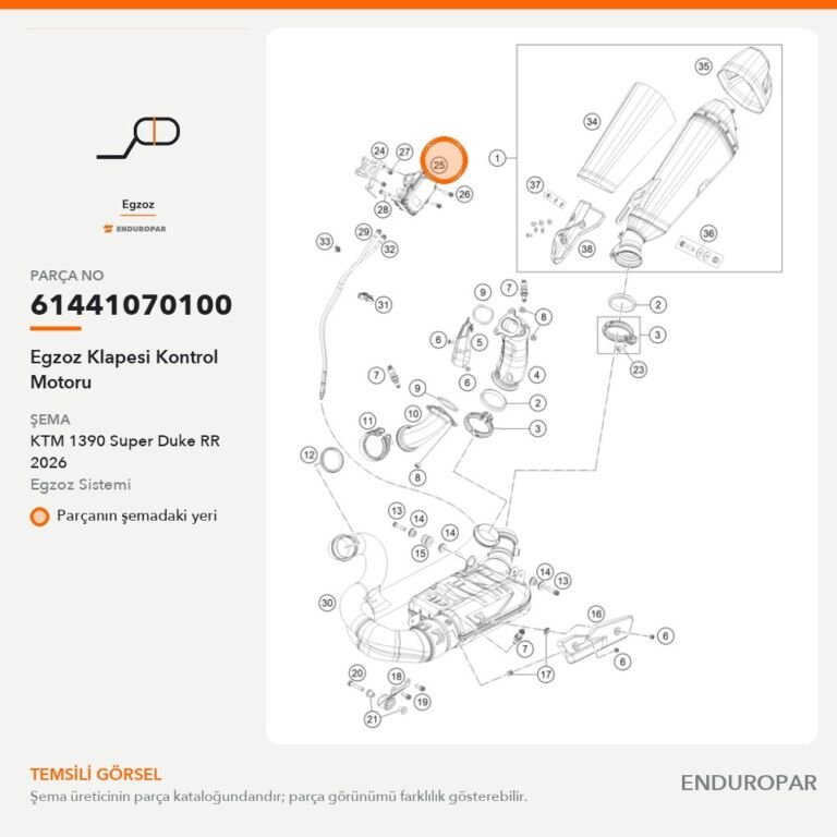 Egzoz Klapesi Kontrol Motoru 61441070100 parça şeması