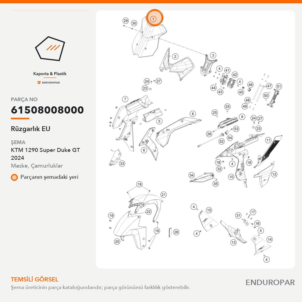 Rüzgarlık EU 61508008000 parça şeması