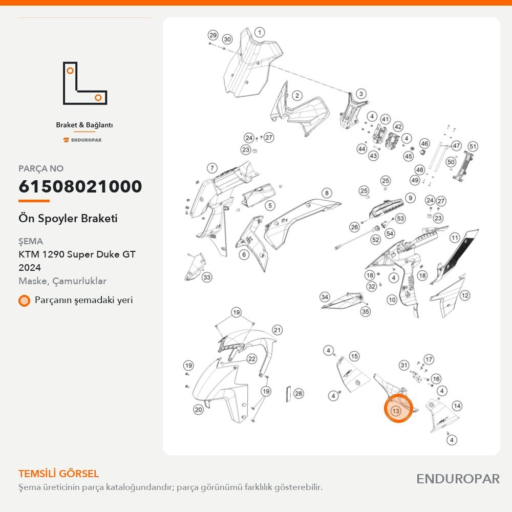 Ön Spoyler Braketi 61508021000 parça şeması