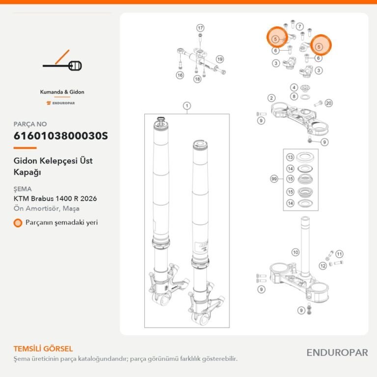 Gidon Kelepçesi Üst Kapağı 6160103800030S parça şeması