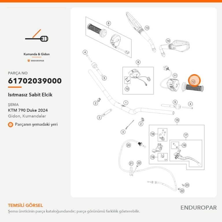 Isıtmasız Sabit Elcik 61702039000 parça şeması