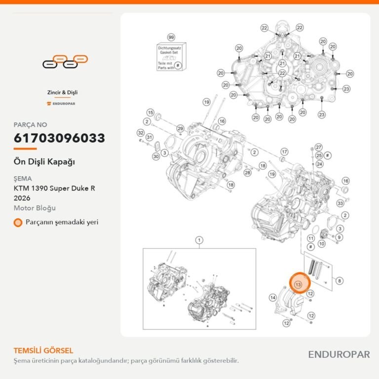 Ön Dişli Kapağı 61703096033 parça şeması