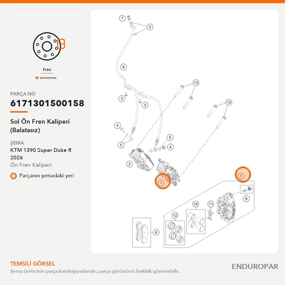 Left Front Brake Caliper (Without Pad)