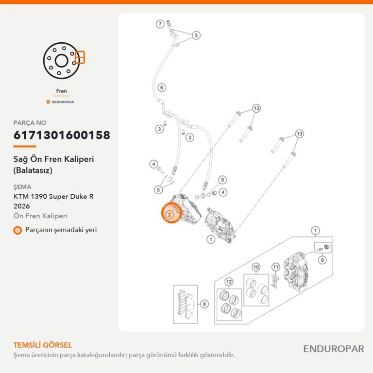 Sağ Ön Fren Kaliperi (Balatasız) 6171301600158 parça şeması