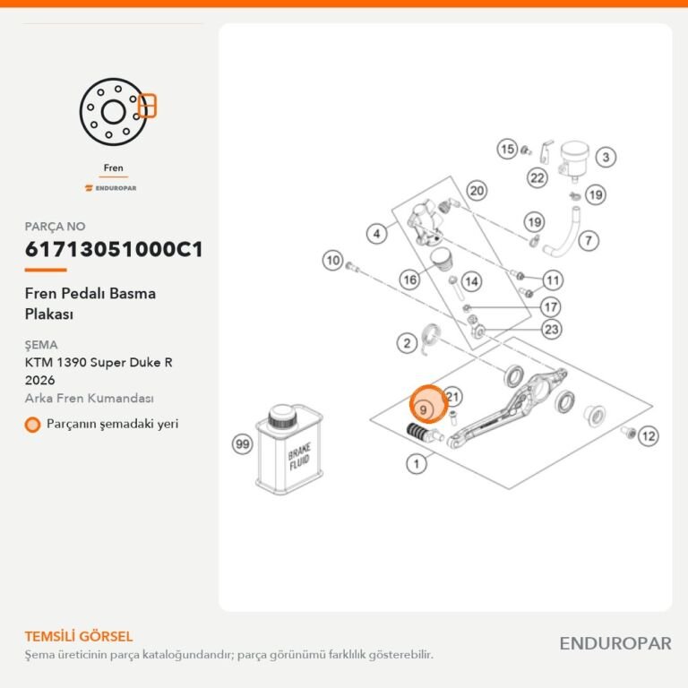 Fren Pedalı Basma Plakası 61713051000C1 parça şeması
